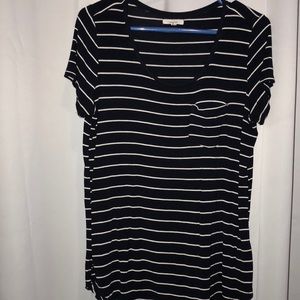 Navy blue striped maurices tee